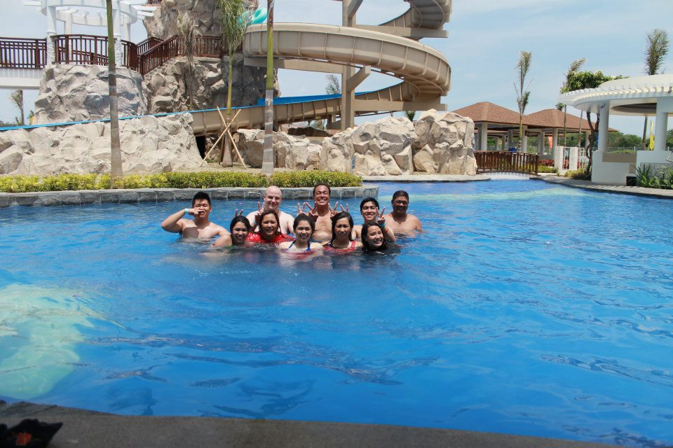 Group shot in the pool,